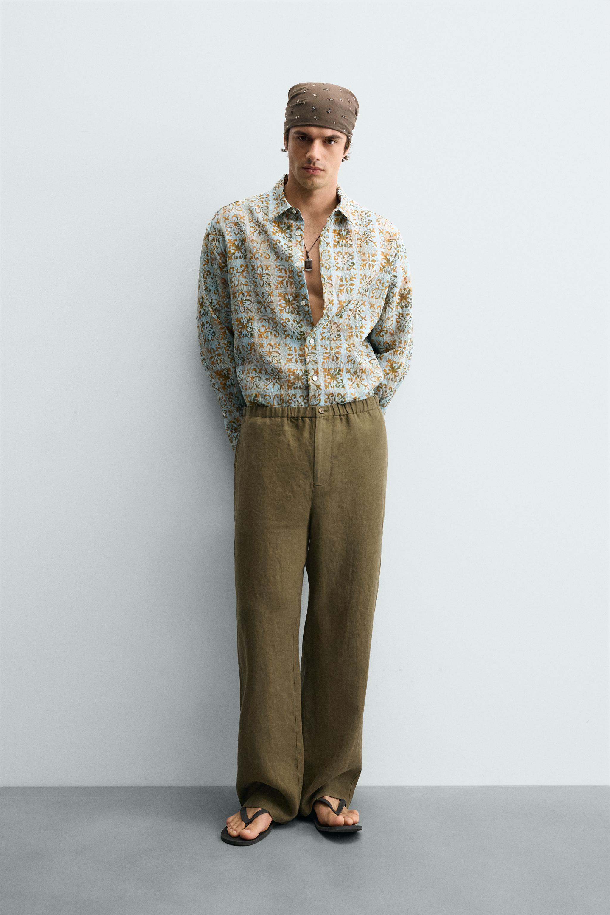 100% LINEN RELAXED FIT PANTS